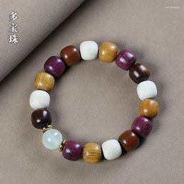 Strand DuobaoPearl Black Pear Old Type NightGlow Bracelet Sandalwood Buddha Pearl Cultural And Amusement Jewellery Single Circle