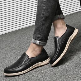 Casual Shoes High Quality Handmade British Style Men Dress Loafers Genuine Leather Business Oxfords Perforated And Breathable Flats