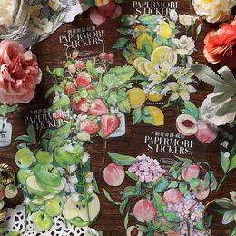 Gift Wrap 10 Pcs INS Flowers Stickers Aesthetic Decorative Stick Labels Journaling Scrapbooking Collage Material Craft Supplies