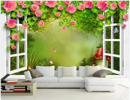 Wallpapers Custom Po Wallpaper For Walls 3 D Murals Modern Rose Flower Outside The Idyllic Forest 3D Background Wall Papers Home Decor