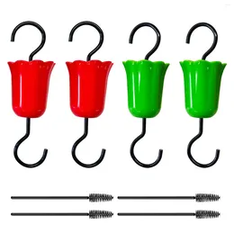 Other Bird Supplies 4Pack Home Storage Hummingbird Feeder Outdoor Practical Hanging Ant Guard Moat Garden Accessory Hook With Brushes