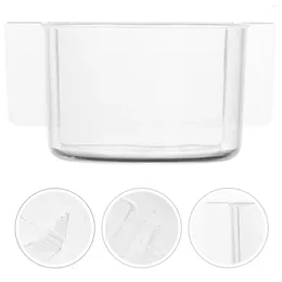 Other Bird Supplies 2PCS Food Trough Feeder Thick Semicircle Box (Transparent)