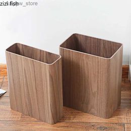 Waste Bins Simple Rectangular Garbage Can Wooden Storage Bucket Wastebasket Creative Home Kitchen Trash Can Home Cleaning Tools Accessories L46