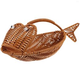 Dinnerware Sets Hamper Imitation Rattan Bread Container Woven Basket Storage Practical Pp Holder Fruit For Kitchen Countertop