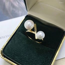 Cluster Rings MeiBaPJ Arrival Fashion Real Natural Freshwater Pearl Balance Beam Ring Fine 925 Sterling Silver Jewellery For Women