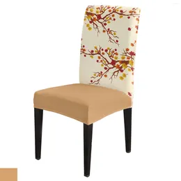 Chair Covers Autumn Fallen Leaves Dining Cover 4/6/8PCS Spandex Elastic Slipcover Case For Wedding El Banquet Room