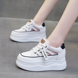 8CM y Tennis Sneakers For Women Shoes Fashion Hollow Breathable Sandal Lightht Running Ladies Platform y240328