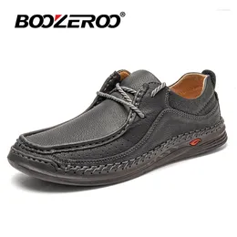 Casual Shoes Fashion Men's Loafers Handmade Soft Leather Men Waterproof Non-slip Boots Plus Size 38-48