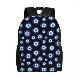 Backpack Customized Greek Amulet Evil Eye Pattern Women Men Basic Bookbag For School College Nazar Lucky Charm Bags