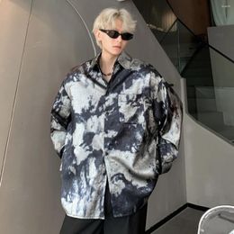 Men's Casual Shirts Men Loose Oversized Long Sleeve Korean Streetwear Fashion Show Party Dress Man Blouse Vintage Clothes