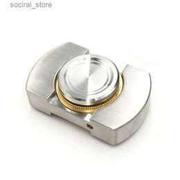 Spinning Top Stainless steel block accordion finger rotator rotating top novel Gryo toy L240402
