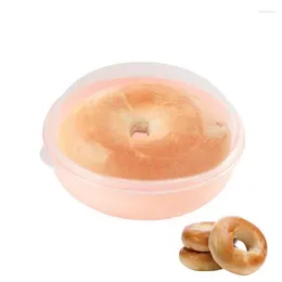 Storage Bottles Round Bread Organizer Bagels Container Box Nuts Food Containers With Airtight Lid And