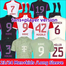 23 24 KANE soccer jerseys GRAVENBERCH SANE DE LIGT MULLER DAVIES KIMMICH long sleeve football shirts Men Kids COMAN 2023 2024 bAYErns uniform MuNICh icon Pre Match kit