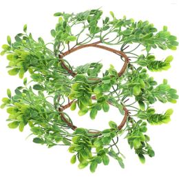 Decorative Flowers 2 Pcs Wedding Table Decorations Ring Floral Rings Pillar Candles Layout Props Wreath Wreaths Centrepiece Pillars Leaves