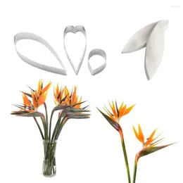 Baking Moulds Strelitzia Veiner Silicone Mold & Flower Cutter Set Cake Decorating Fondant Impression Sugarcraft