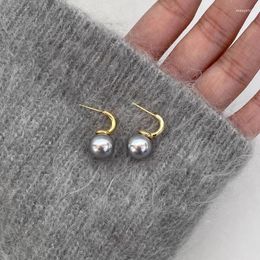 Stud Earrings Imitation Pearl Earring For Women Gold Colour Geometric Arc Year Gift Irregular Design Unusual Bijoux