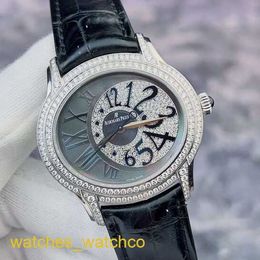 Iconic AP Wristwatch Millennium Series Womens Watch 77303BC Beimu Plate Original Diamond 18K Platinum Automatic Mechanical Watch 39mm