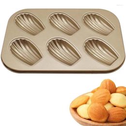 Baking Moulds Justdolife 6-Cavity Madeleine Shell Carbon Steel Cookie Mould Biscuits Cake Bakeware Tools Kitchen Supplies