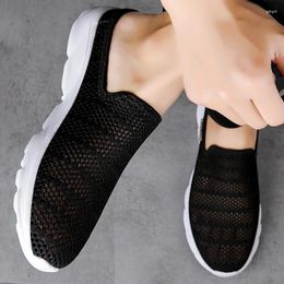 Casual Shoes Hollow Out Loafers Outdoor Mesh Flats Breathable Moccasins Comfy Sneakers Cool Muller Half Summer Mens