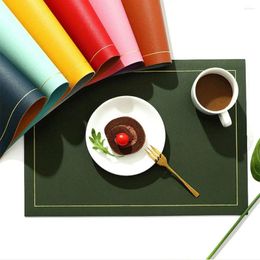 Table Mats Leather Placemats Durable Nordic Style Square Western Food Mat Oil-Proof Double-Sided Dining