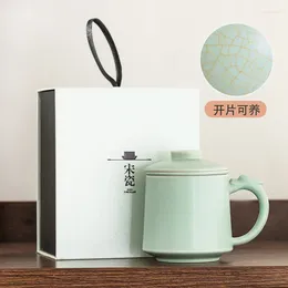 Mugs Ruyao Tea Separation Mug Office Ceramic Cover Personal Water Cup Gift Set