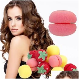 Hair Rollers 6/12Pcs Women Curlers Soft Sponge Stberry Balls Curl Spiral Foam Roller Lovely Diy Styling Tool Drop Delivery Products C Dhepc