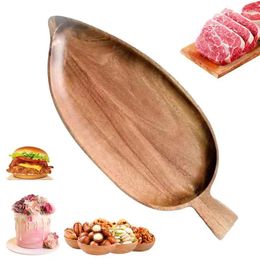 Plates Leaf Shaped Tray Large Capacity Containing Platters Wooden Trays Entertaining Supplies For Home Cafe El