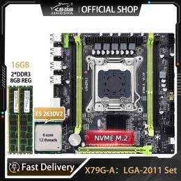 Motherboards JINGSHA X79 Motherboard MATX LGA 2011 Kit With E5 2630V2 CPU And DDR3 2X8GB=16GB ECC REG RAM Support NVME M.2 Placa Mae LGA2011
