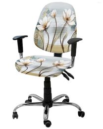 Chair Covers Vintage Tulip Flower Butterfly Elastic Armchair Computer Cover Stretch Removable Office Slipcover Split Seat