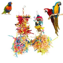 Other Bird Supplies 4Pcs Parrot Toy Crinkled Paper Chewing Set Entertainment Exercise