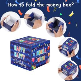 Gift Wrap Birthday Cash Present Colourful Surprise Money Boxes For Adults Kids With Happy Card Transparent Bags Diy