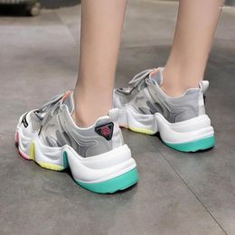 Fitness Shoes Women Sneakers 2024 Chunky Platform Old Dad Mixed Colours Designers Mesh Breathable Woman Female Basket Sports Casual