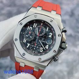 Celebrity AP Wrist Watch Royal Oak Offshore Series 26470ST Classic First Generation Vampire Black Plate Red Needle 42mm Automatic Mechanical Mens Watch