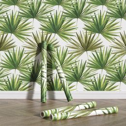 Wallpapers Design Palm Peel And Stick Leaf Wallpaper Home Decoration Tropical Self Adhesive PVC For Living Room Luxury