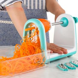 Mandoline Vegetable Cutter Spiral Slicer with 5 Stainless Steel Blades Potato Carrot Grater Chopper 240325