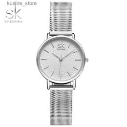 Women's Watches SK Super Slim Sliver Mesh Stainless Steel es Women Top Brand Luxury Casual Clock Ladies Wrist Lady Relogio Feminino L240402