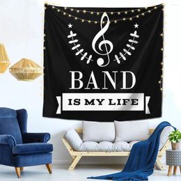 Tapestries Band Is My Life Music Wall Decor Tapestry Indoor Living Room Holiday Gift Soft Fabric Odourless