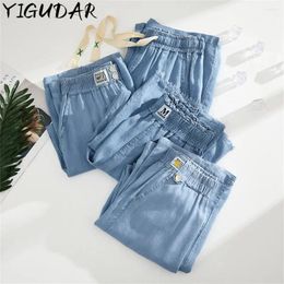 Women's Pants High Waist Over Baggy Jeans Wide Leg Casual Denim Trouser Women Classic Capris Vaqueros Blue Stretch Pantalones