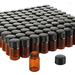 Storage Bottles 50PCS 2ml 3ml 5ml 10ml Clear Brown Small Glass Essential Oil Bottle Thin Perfume Vials Sample Test