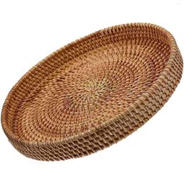 Plates Rattan Storage Basket Elegant Serving Tray Household Fruit Plate Woven Gathering Coffee Wear-resistant Platter