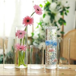 Vases 6.5x6/8/10/15/18cm Glass Vase For Centrepieces Clear Cylinder Candle Holder Candles Formal Dinners Decoration