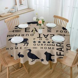Table Cloth Farm Chicken Cow Pig Animal Waterproof Wedding Holiday Tablecloth Coffee Decor Cover