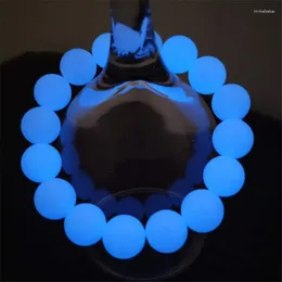 Strand Men Bracelets Luminous Fluorescent Stone Pearl Night Light Jewellery Glowing In The Dark Yoga Beads For Women