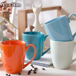 Cups Saucers Ceramic Simple Colorful Office Teacups Creative Porcelain Coffee Mugs Household Drinkware Candy Color Breakfast Milk