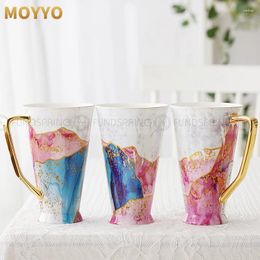 Mugs British Light Luxury Bone China Mug Large-capacity Ceramic Cup With Lid And Spoon