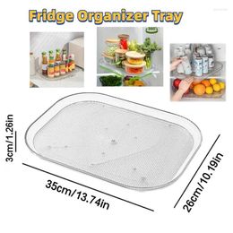 Kitchen Storage Turntable Organiser For Refrigerator 360 Rotatable Rectangle Rack Clear Tray Cabinet Durable