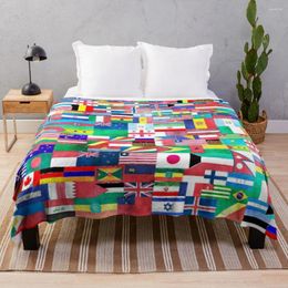 Blankets World Of Flags Throw Blanket Soft Plaid