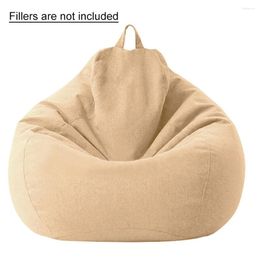 Chair Covers 100x120cm Cotton Linen Bean Bag Sofa Cover Without Filler Solid Washable Home Decor Dustproof Zipper Furniture Protection