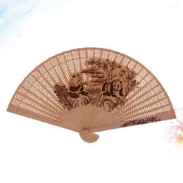 Decorative Figurines Wood Folding Fan Sandalwood Hollow Fragrant Fans For Wedding Decoration Birthdays Home Gifts ( )