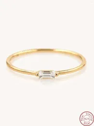 Cluster Rings 925 Sterling Silver Simple Zircon Gold Plated Ring Fashion Women's Daily Wear Layered Premium Accessories